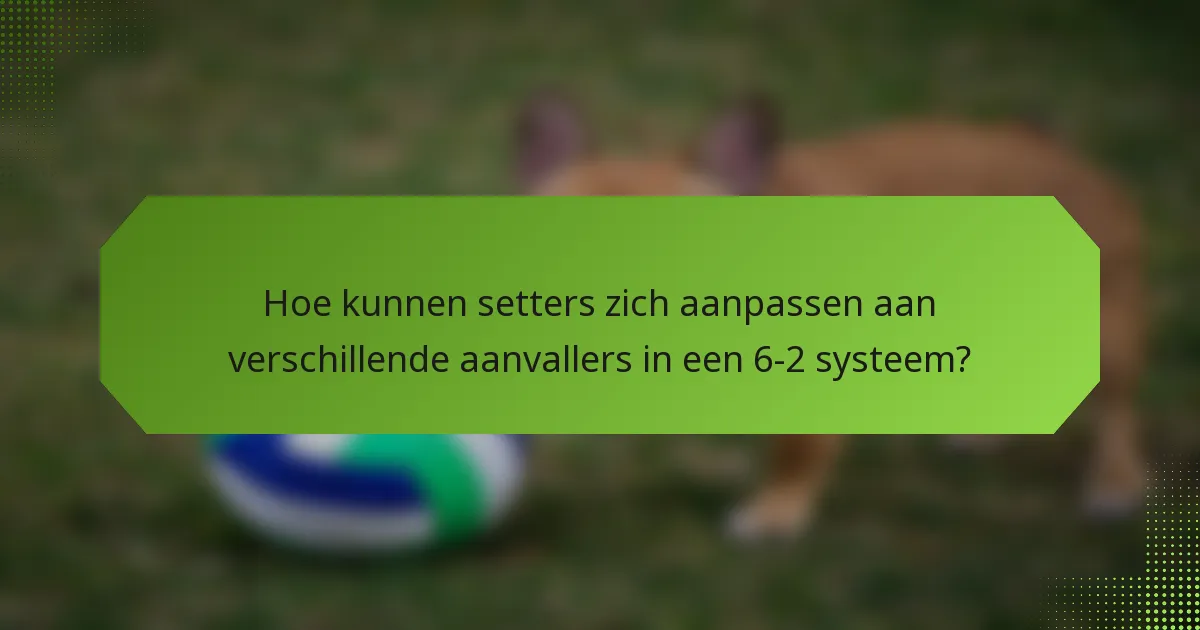 Hoe kunnen setters zich aanpassen aan verschillende aanvallers in een 6-2 systeem?